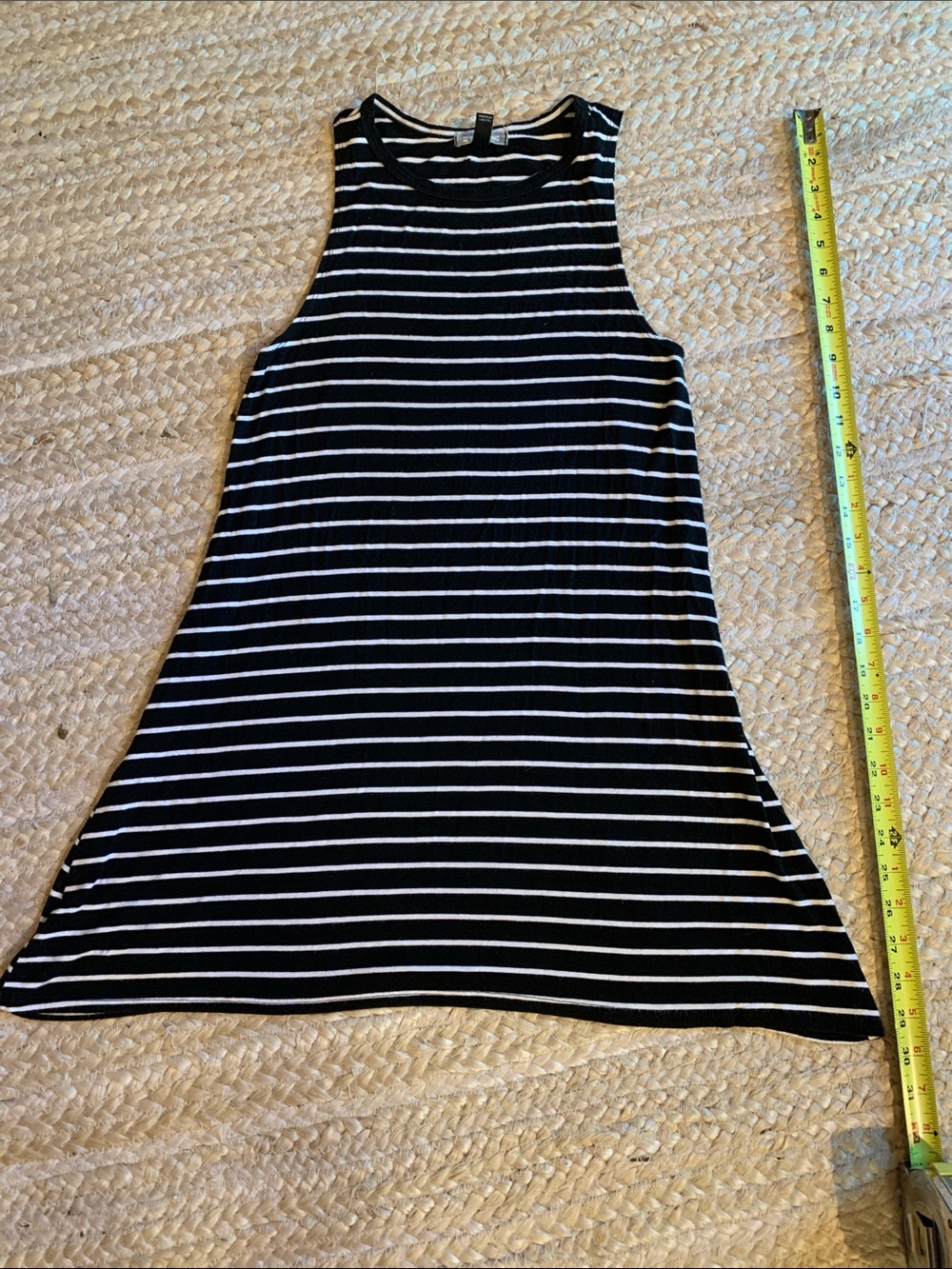 Billabong Black and White Striped Swing Dress